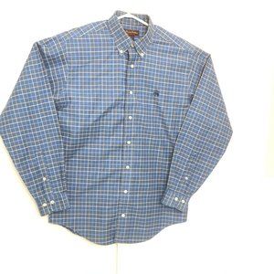 Brooks Brothers Blue Peach Plaid Large Non-Iron